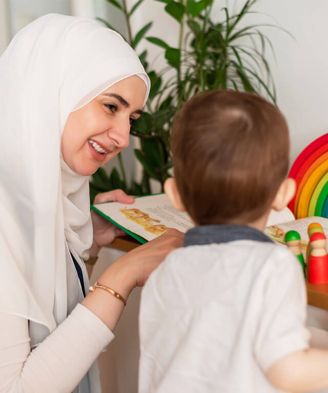 person reading to child