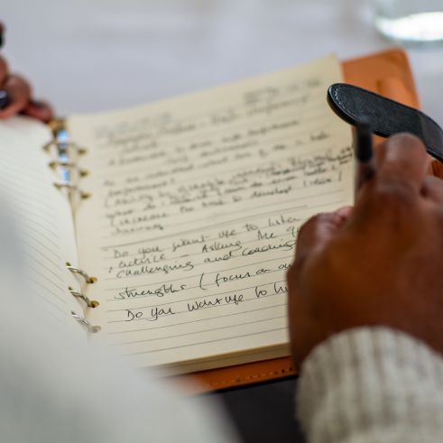 A close up shot of a notebook